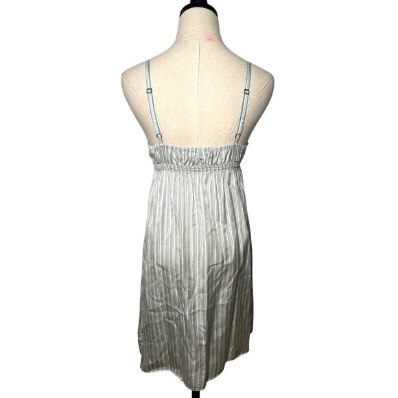 NEW! Victorias Secret M 100% SILK Slip Dress Babydoll Chemise Nightgown Sage - Picture 4 of 8